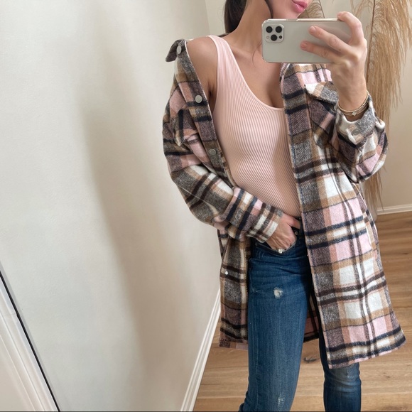 ON HOLD for @coastal_vibes • I’m Here For It Plaid Coat, Pink - Picture 4 of 10